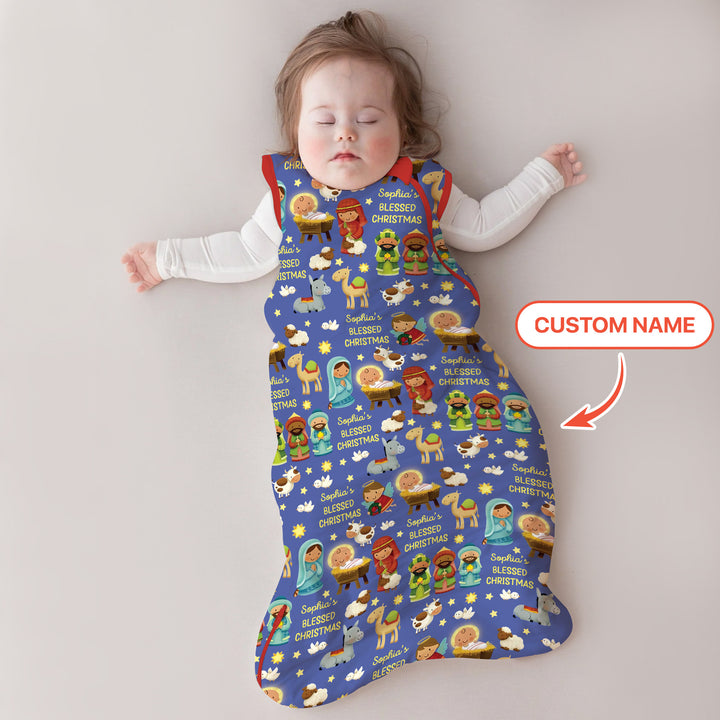 Custom Name Blessed Christmas Night Sleep Bag
