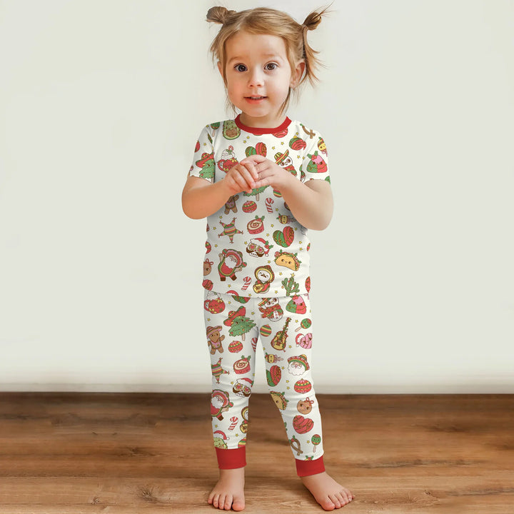 La Fiesta de Navidad Two Piece Short Sleeve Pajama Set