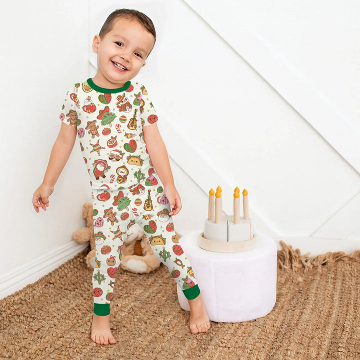 La Fiesta de Navidad Two Piece Short Sleeve Pajama Set