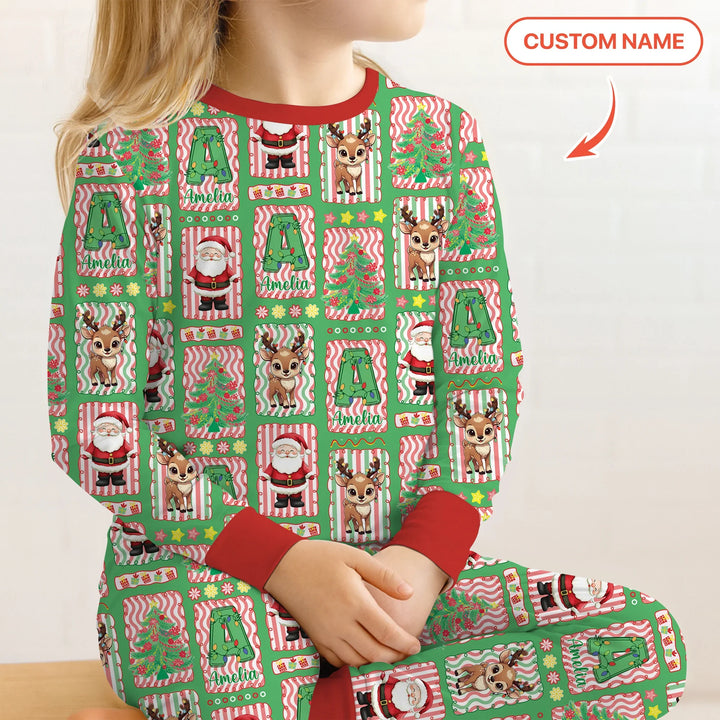 Zweiteiliges Langarm-Pyjama-Set mit Sommerfrüchten