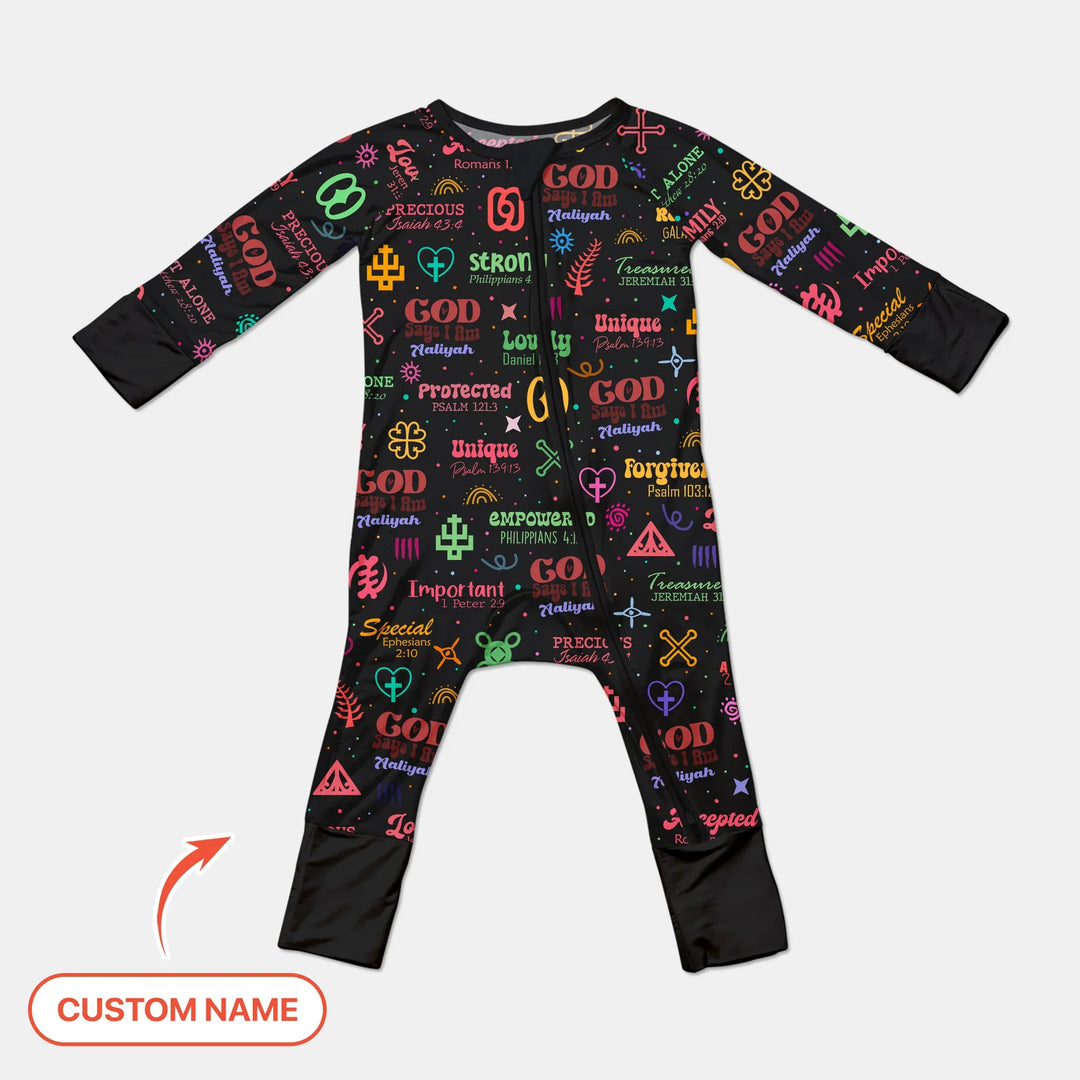 Personalized God Says I Am Custom Name Convertible Zippy , Personalized God Says I Am Custom Name Convertible Zippy - 0-3M