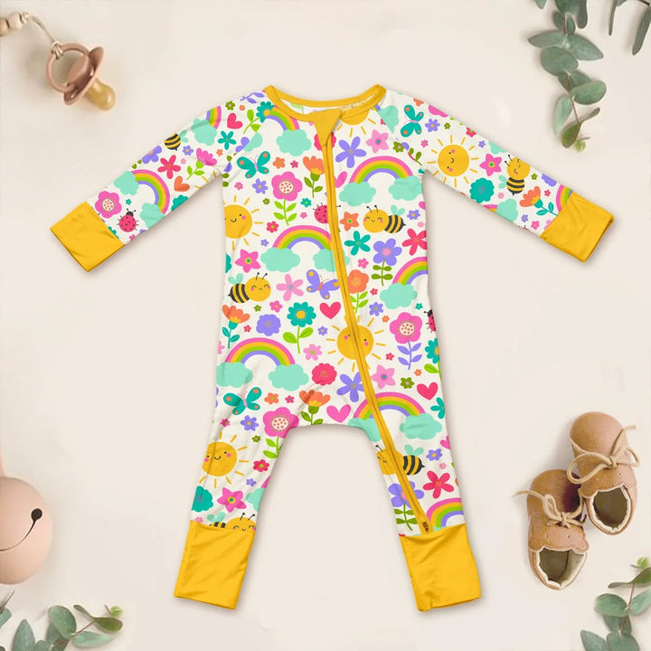 Summer Sunshine Convertible Zippered Romper , Summer Sunshine Convertible Zippered Romper - Newborn