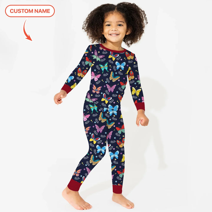 Zweiteiliges Langarm-Pyjama-Set mit Sommerfrüchten