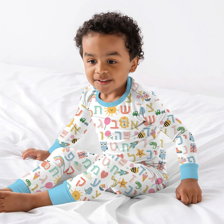 Zweiteiliges Langarm-Pyjama-Set mit Sommerfrüchten