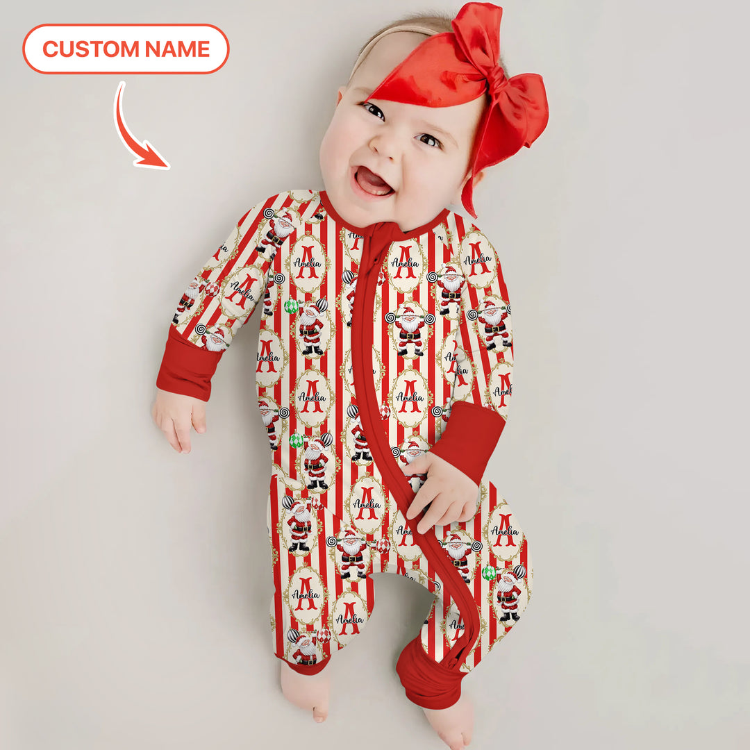 Custom Name Santa Stripes Convertible Zippy