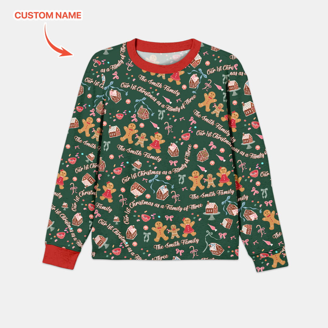 Custom Name Family Gingerbread Men's Pajama Set