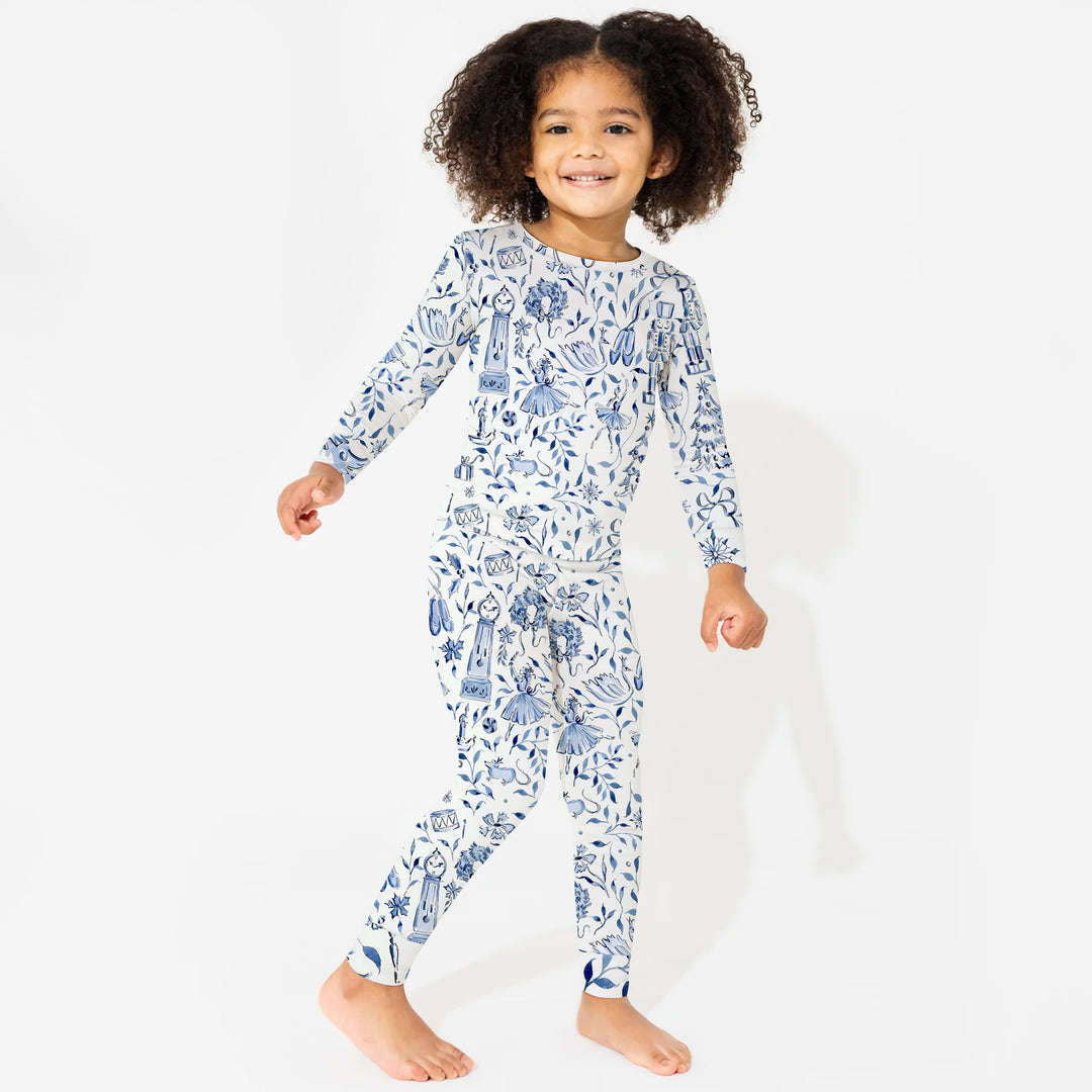 Christmas Nutcracker Toile Two Piece Long Sleeve Pajama Set