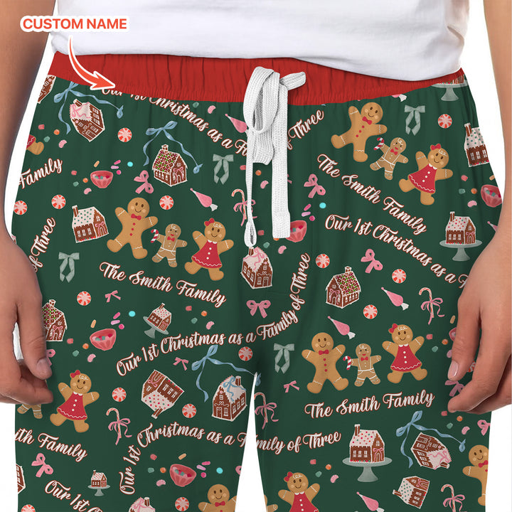 Custom Name Family Gingerbread Men's Pajama Set