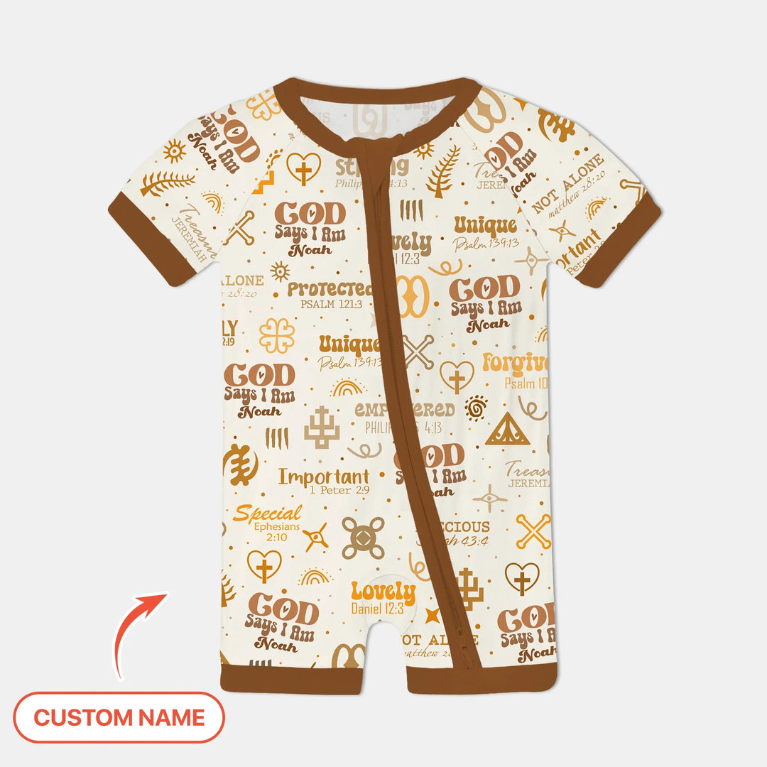 Personalized God Says I Am Custom Name Shorty Zippy , Personalized God Says I Am Custom Name Shorty Zippy - 0-3M