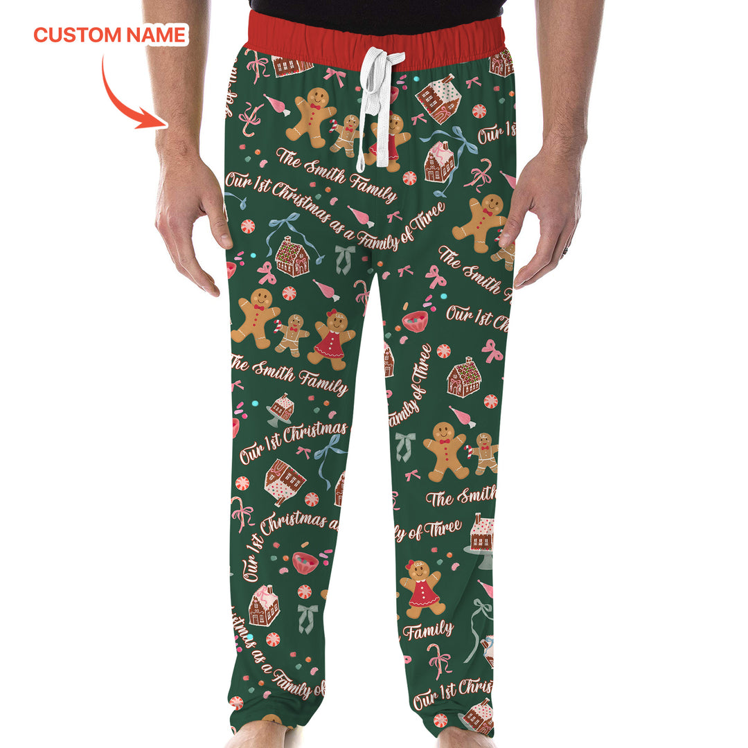 Custom Name Family Gingerbread Men's Pajama Set
