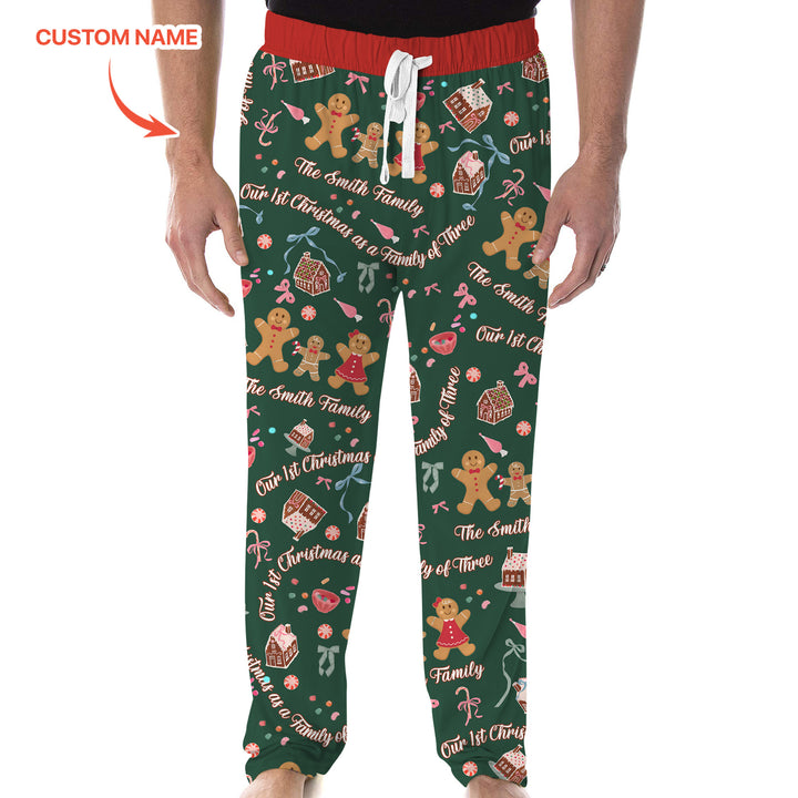 Custom Name Family Gingerbread Men's Pajama Set