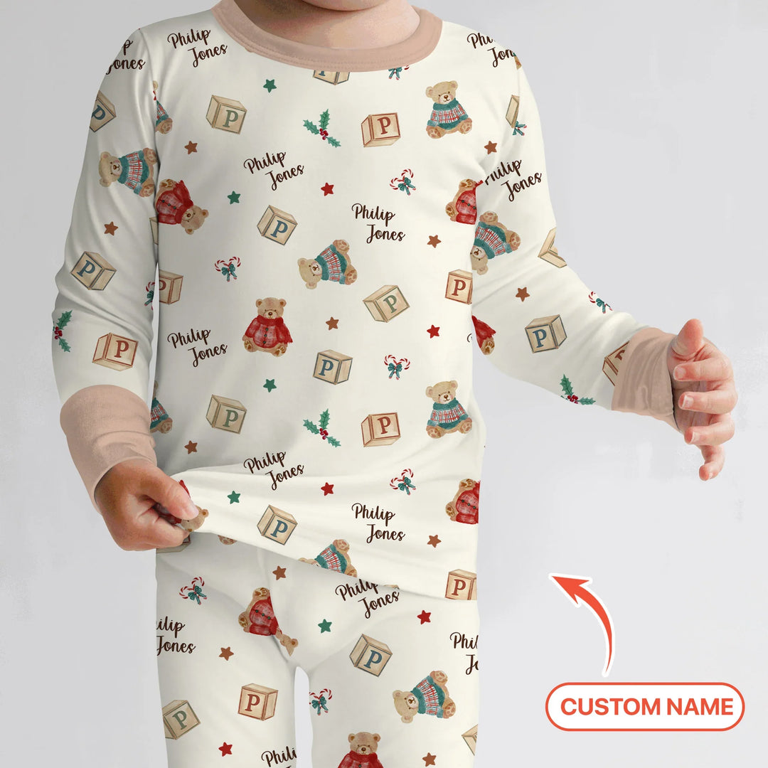 Zweiteiliges Langarm-Pyjama-Set mit Sommerfrüchten