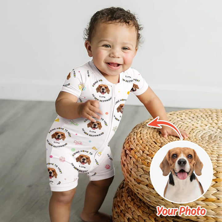 Custom Dogs Photo "Going home to meet my new best friend" Shorty Zippy , Custom Dogs Photo "Going home to meet my new best friend" Shorty Zippy - 0-3M
