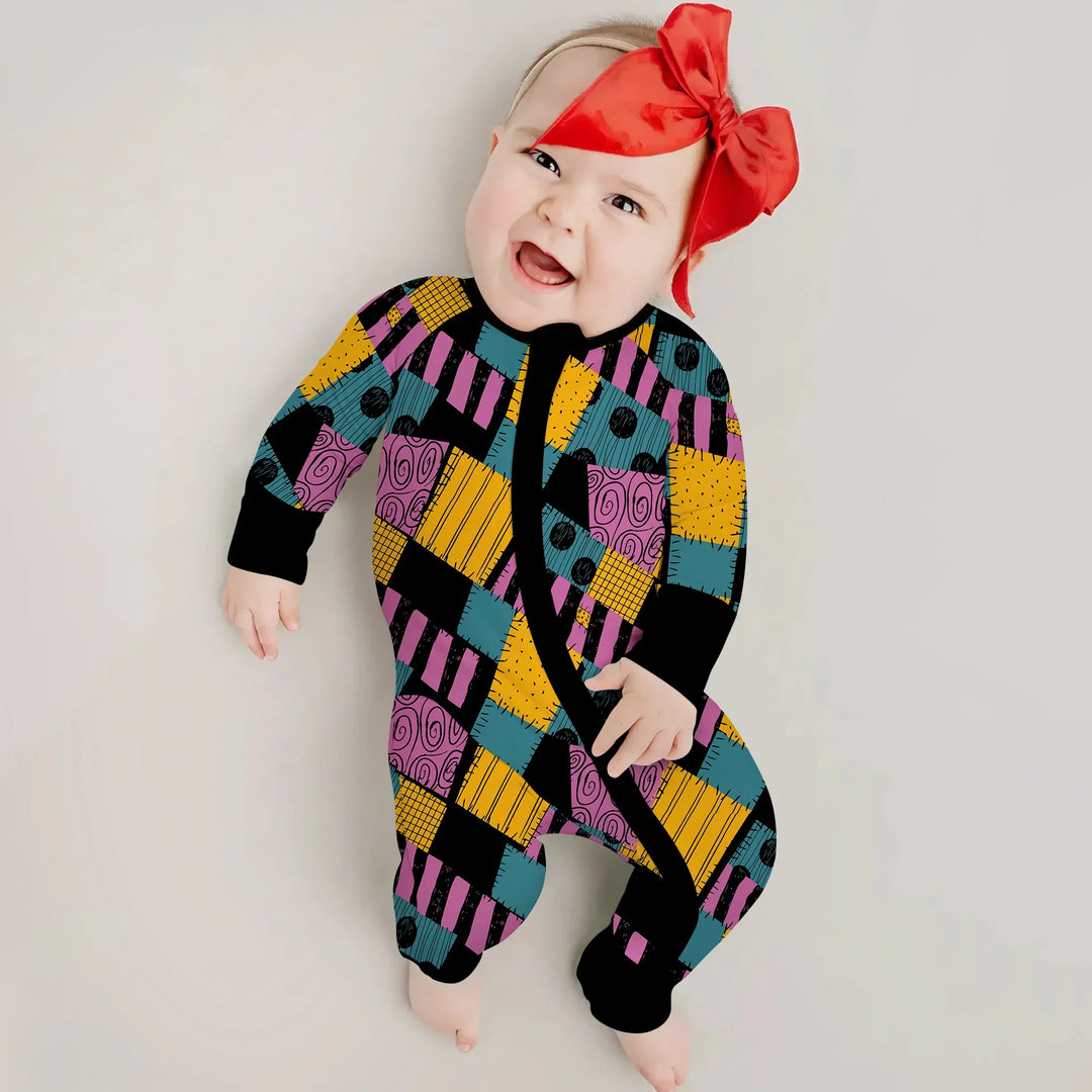 Halloween Patchwork Cartoon Convertible Zippy , Halloween Patchwork Cartoon Convertible Zippy - 0-3M