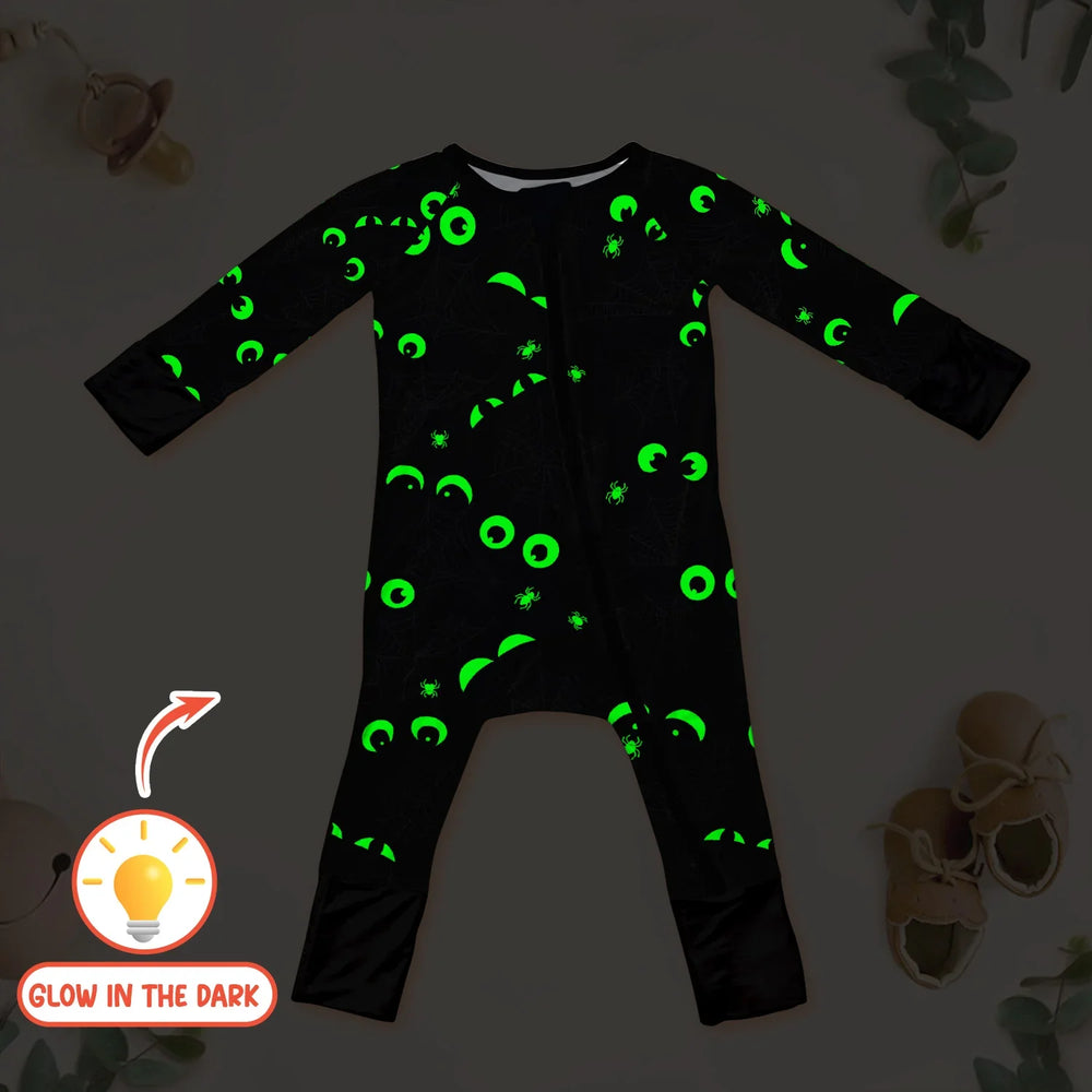 Glow In The Dark Creepy Spiderweb Convertible Zippy , Glow In The Dark Creepy Spiderweb Convertible Zippy - 0-3M