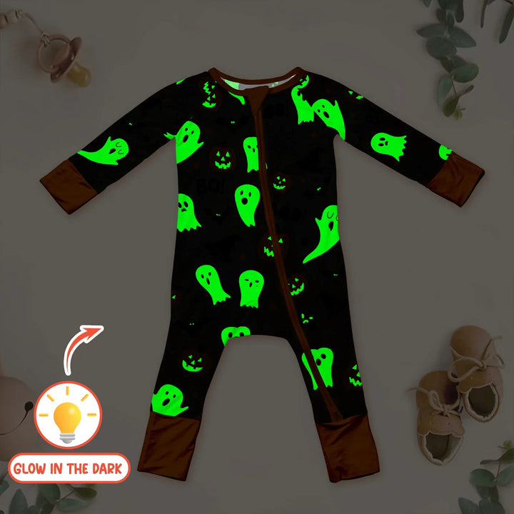 Halloween Boo & Pumpkin Glow In The Dark Convertible Zippy , Halloween Boo & Pumpkin Glow In The Dark Convertible Zippy - 0-3M