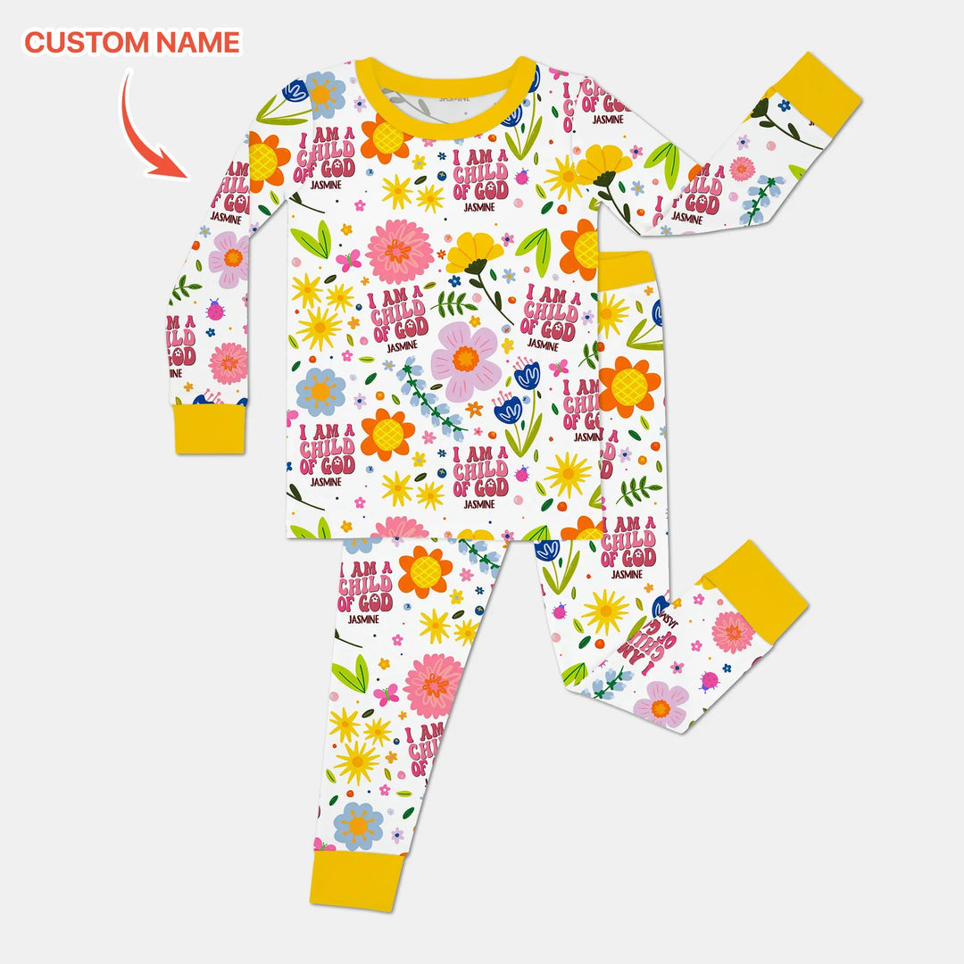 Zweiteiliges Langarm-Pyjama-Set mit Sommerfrüchten