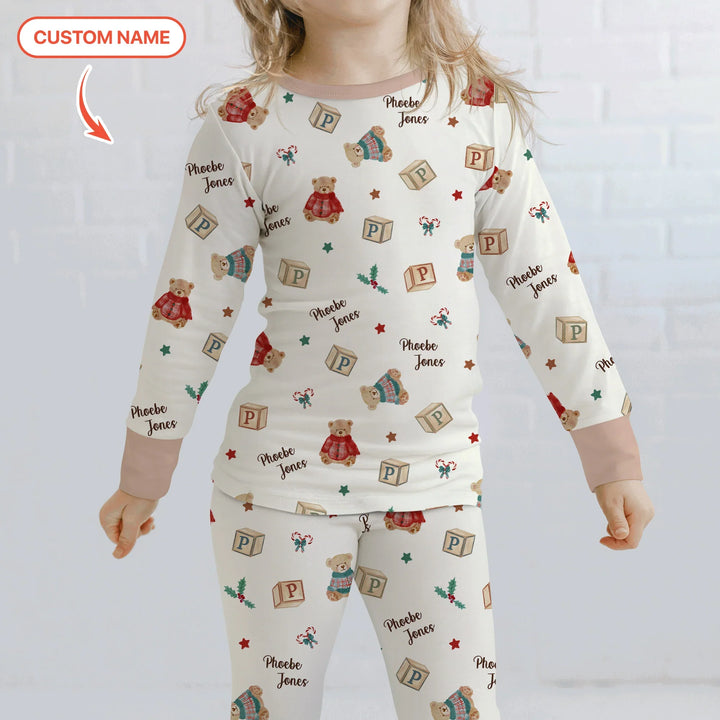 Zweiteiliges Langarm-Pyjama-Set mit Sommerfrüchten