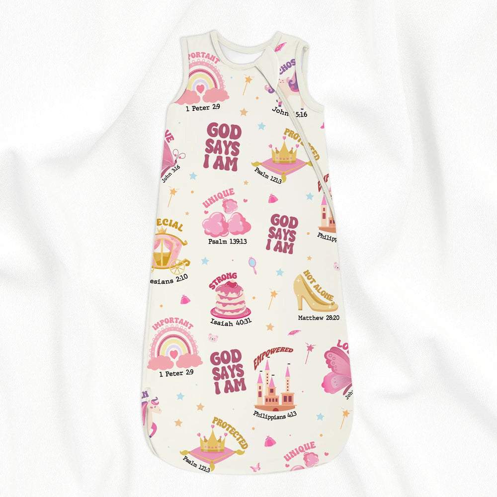 God Says I Am Girl Sleep Bag 1.0 TOG , God Says I Am Girl Sleep Bag 1.0 TOG - XS / White