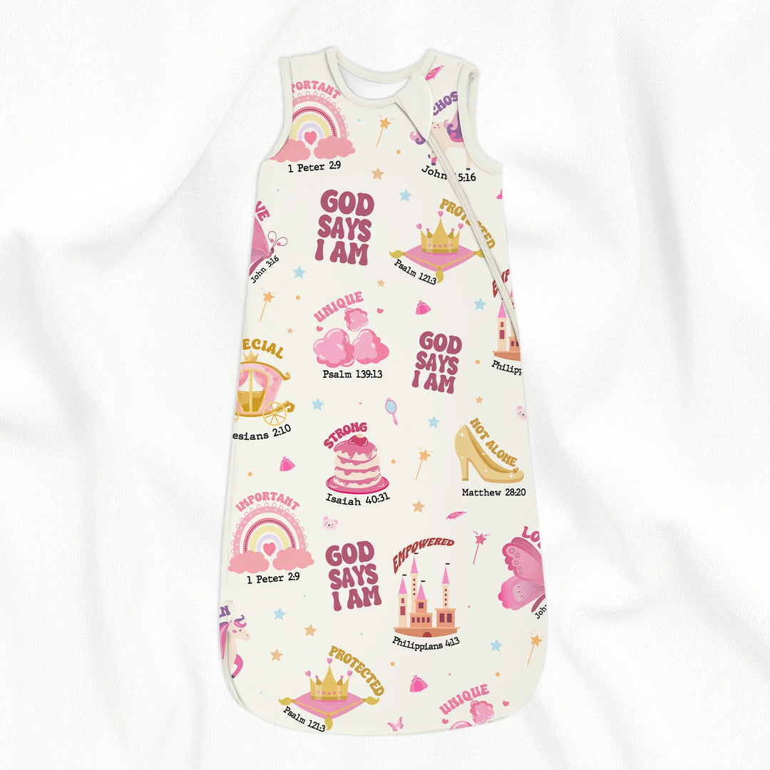 God Says I Am Girl Sleep Bag 1.0 TOG , God Says I Am Girl Sleep Bag 1.0 TOG - XS / White