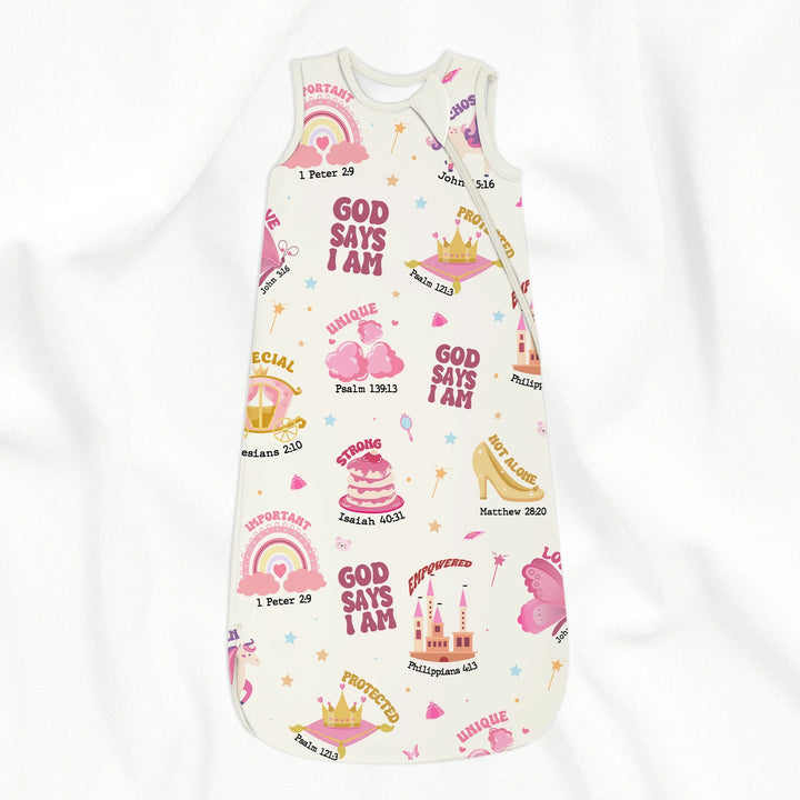 God Says I Am Girl Sleep Bag 1.0 TOG , God Says I Am Girl Sleep Bag 1.0 TOG - XS / White
