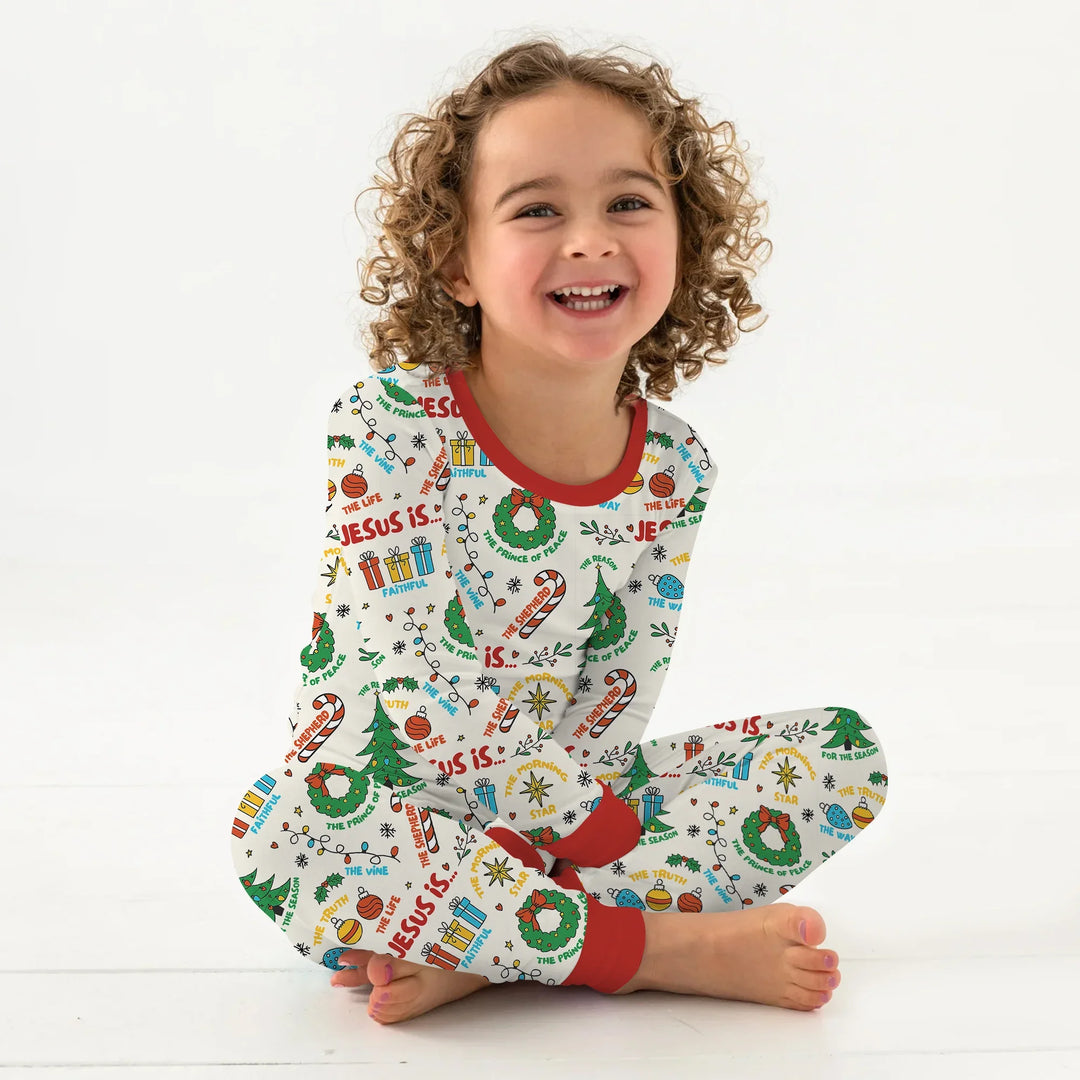 Jesus Is The Reason For The Season Two Piece Long Sleeve Pajama Set , Jesus Is The Reason For The Season Two Piece Long Sleeve Pajama Set - 12-18M