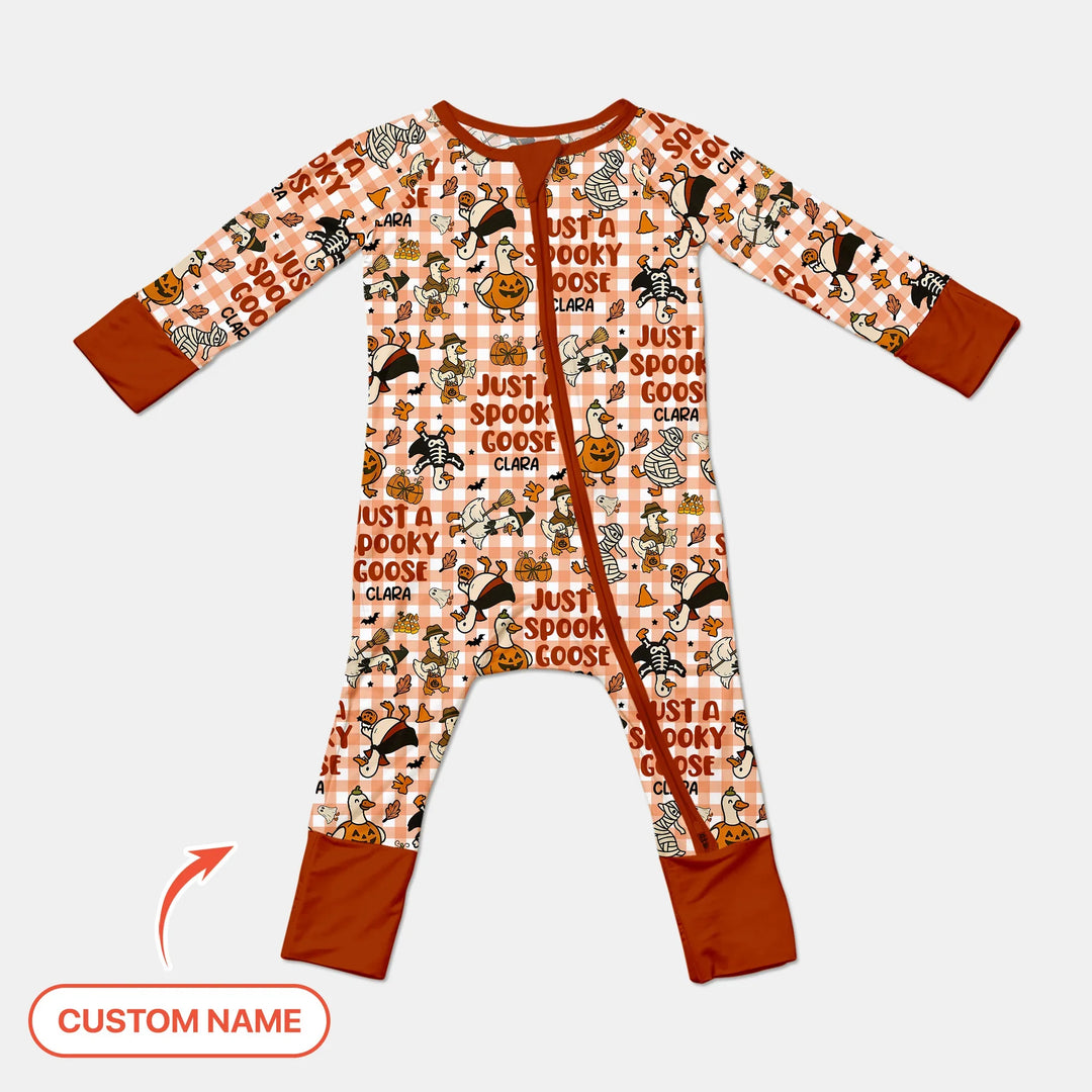 Just A Spooky Goose Custom Name Girl Version Convertible Zippy , Just A Spooky Goose Custom Name Girl Version Convertible Zippy - 0-3M