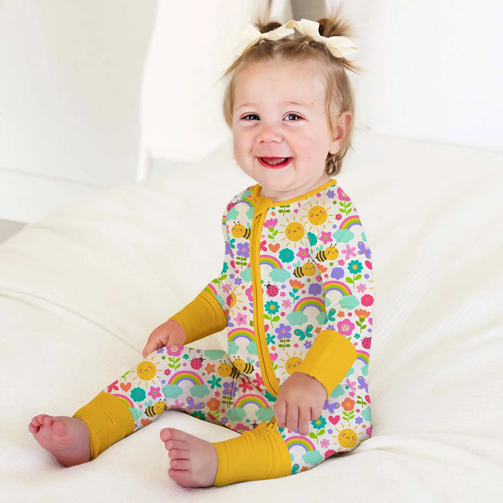 Summer Sunshine Convertible Zippered Romper , Summer Sunshine Convertible Zippered Romper - Newborn