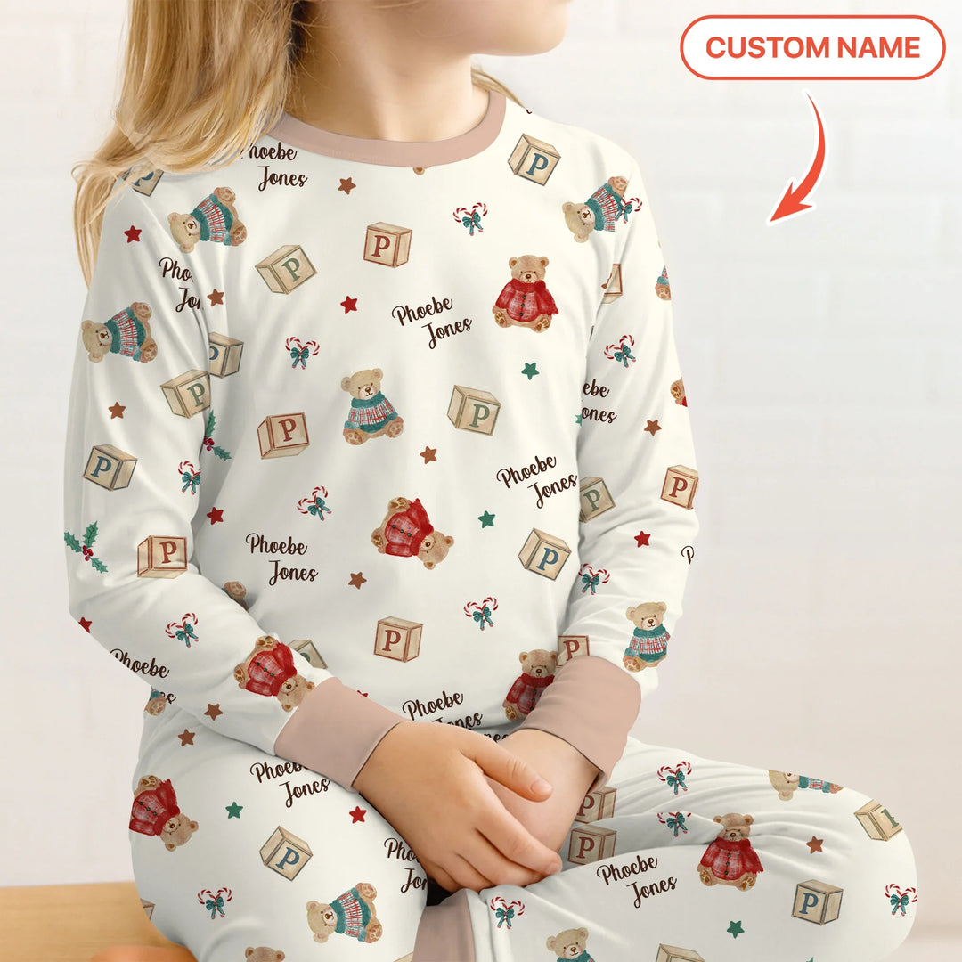 Zweiteiliges Langarm-Pyjama-Set mit Sommerfrüchten