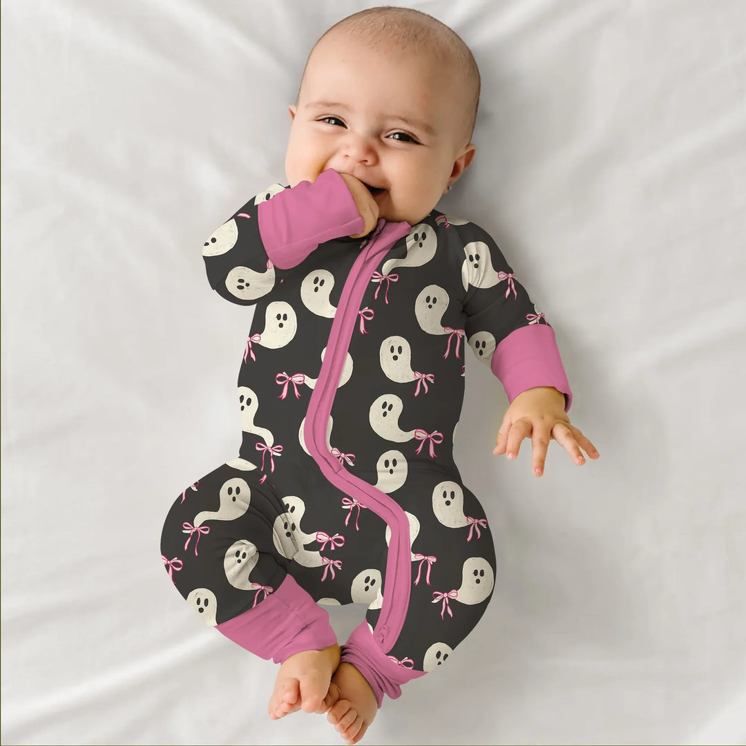Little Ghosts Convertible Zippy For Halloween , Little Ghosts Convertible Zippy For Halloween - 0-3M