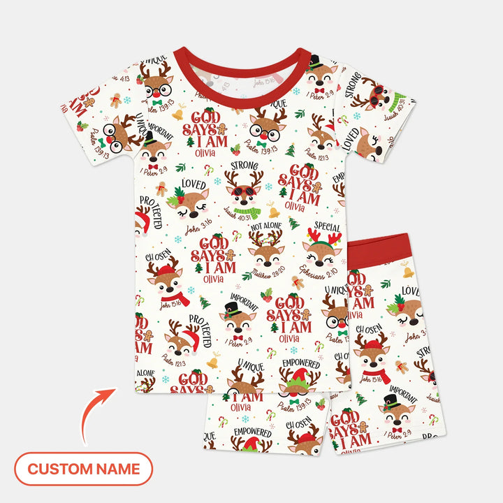 Zweiteiliges Pyjama-Set mit kurzen Ärmeln und Shorts im Sommer-Design