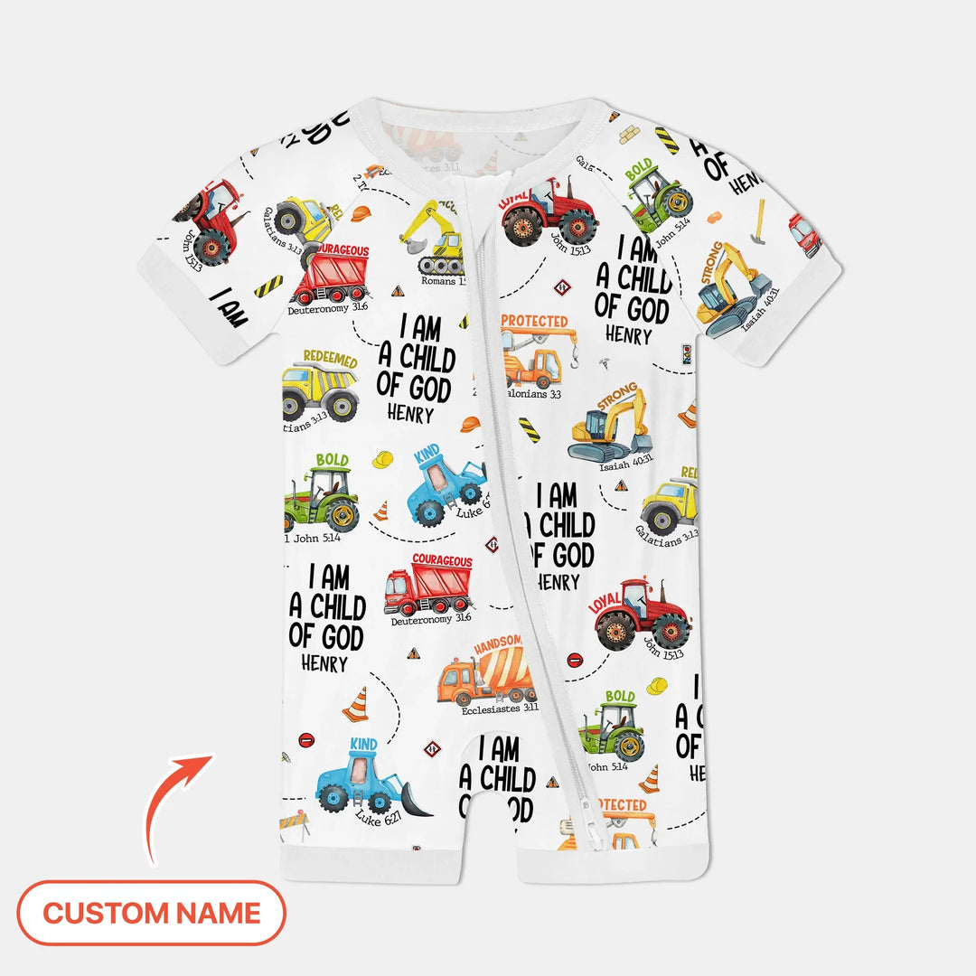 I Am A Child Of God Custom Name Shorty Zippy , I Am A Child Of God Custom Name Shorty Zippy - 0-3M
