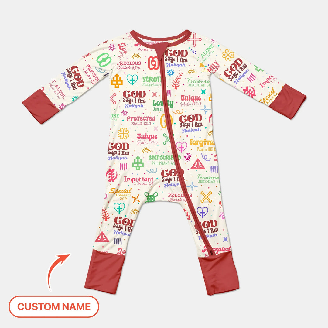 Personalized God Says I Am Custom Name Convertible Zippy , Personalized God Says I Am Custom Name Convertible Zippy - 0-3M