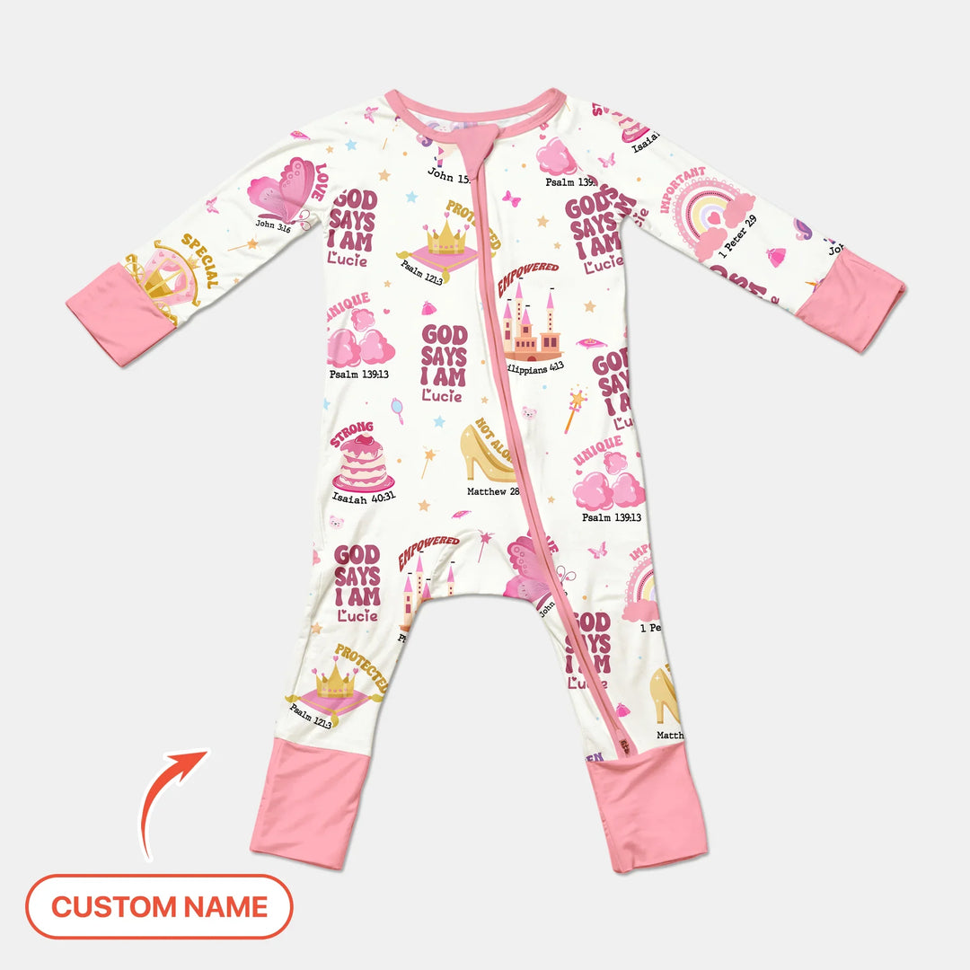 Custom Name God Says I Am Girl Custom Name Convertible Zippy , Custom Name God Says I Am Girl Custom Name Convertible Zippy - 0-3M
