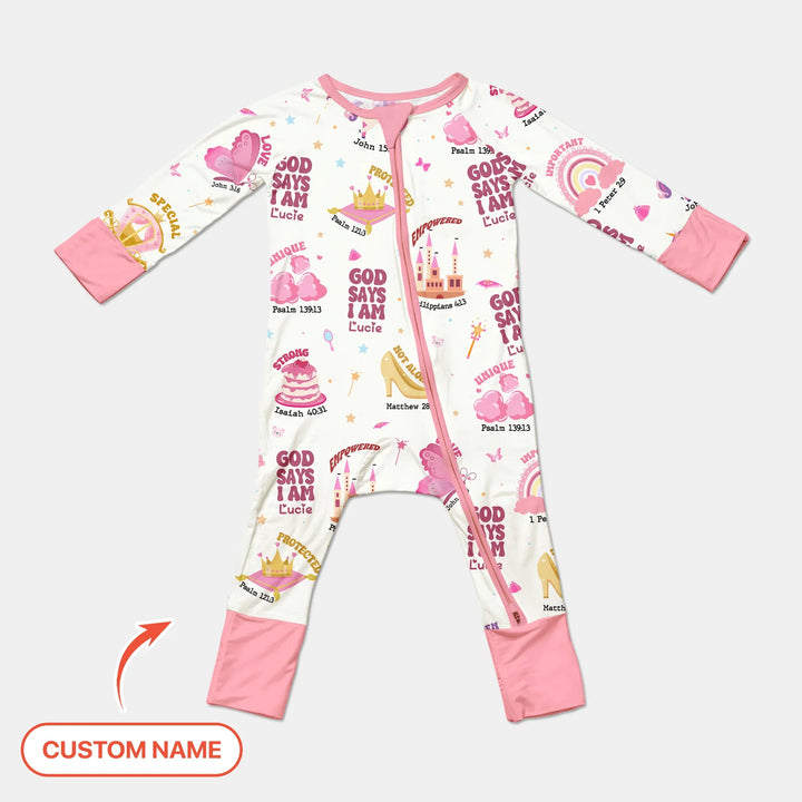 Custom Name God Says I Am Girl Custom Name Convertible Zippy , Custom Name God Says I Am Girl Custom Name Convertible Zippy - 0-3M