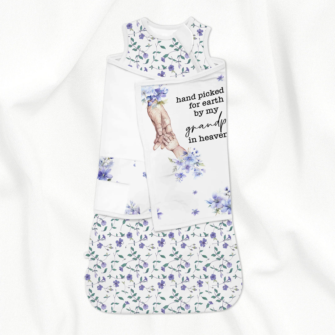 Custom Floral Sleep Bag Swaddler - Hand picked for earth , Custom Floral Sleep Bag Swaddler - Hand picked for earth - XS