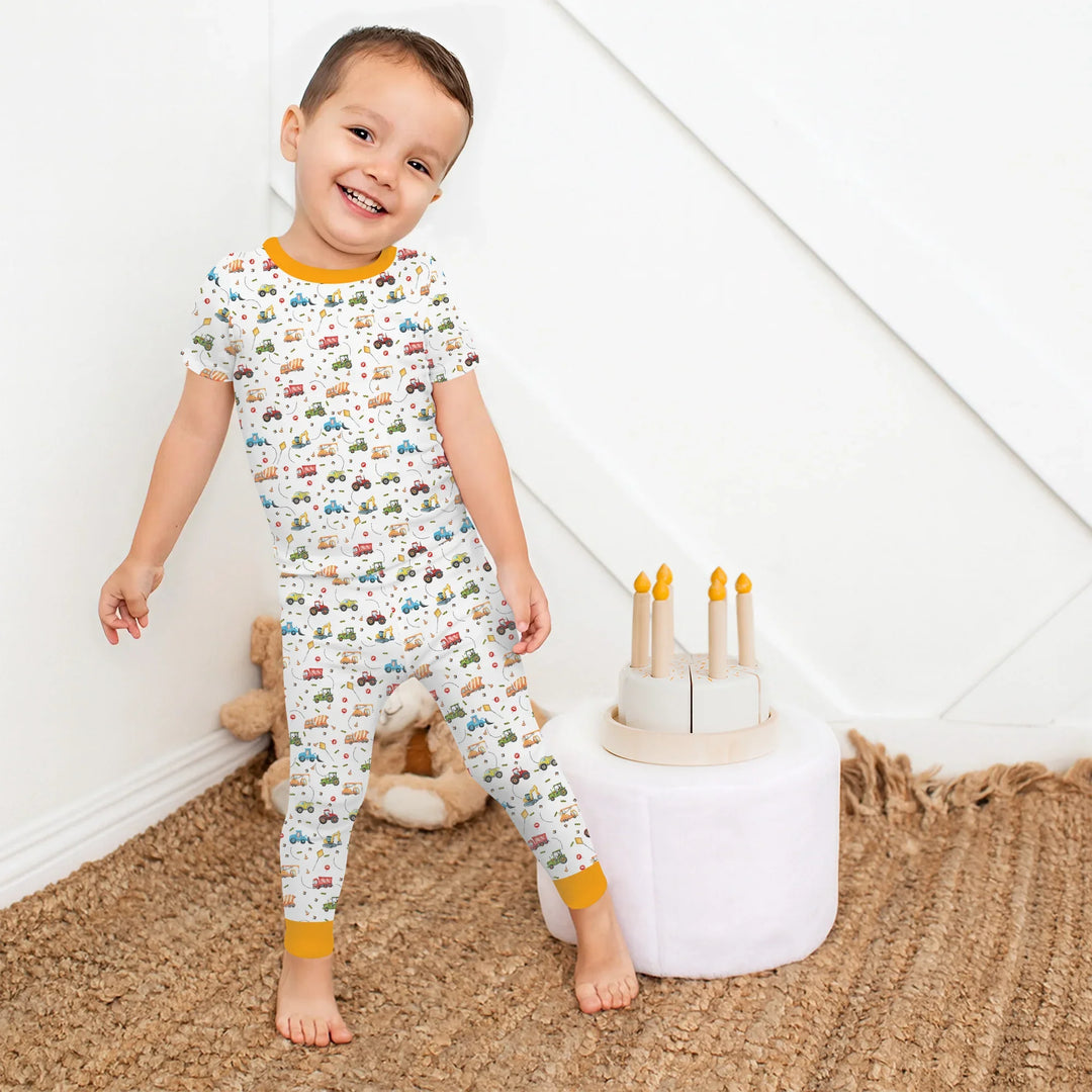 Little Construction Heroes Two Piece Short Sleeve Pajama Set , Little Construction Heroes Two Piece Short Sleeve Pajama Set - 12-18M