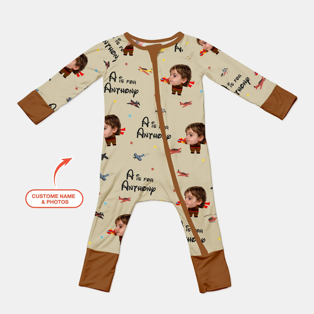 Gerippte Babykleidung mit individuellem Foto - Weich & Skizzenhaft