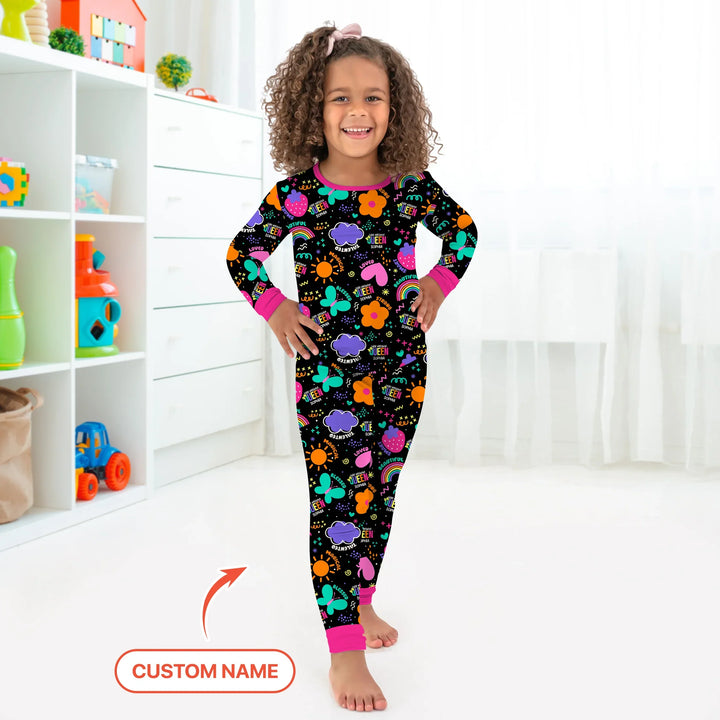 Custom Name Little Melanin Queen Long Sleeve Pajama Set , Custom Name Little Melanin Queen Long Sleeve Pajama Set - 12-18M