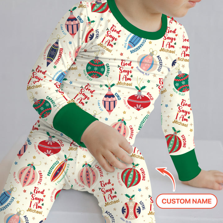 God Says I Am Joyful Christmas Two Piece Long Sleeve Pajama Set
