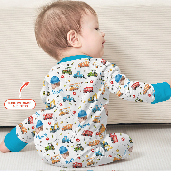 Gerippte Babykleidung mit individuellem Foto - Weich & Skizzenhaft