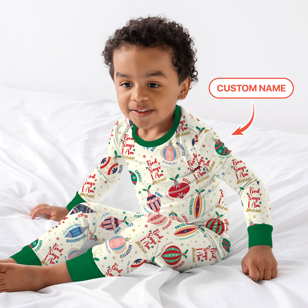 God Says I Am Joyful Christmas Two Piece Long Sleeve Pajama Set