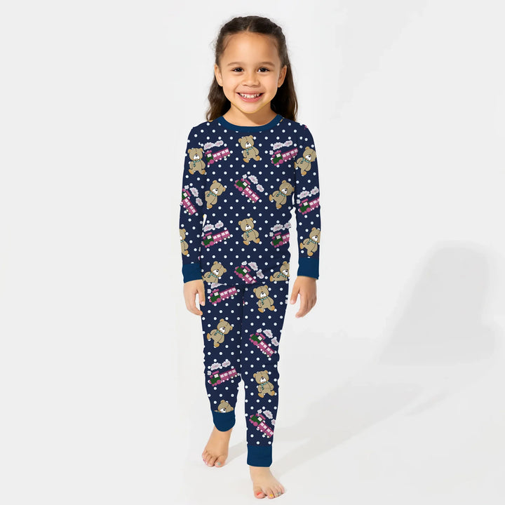 Huntrix Choo Choo Two Piece Long Sleeve Pajama Set , Huntrix Choo Choo Two Piece Long Sleeve Pajama Set - 12-18M