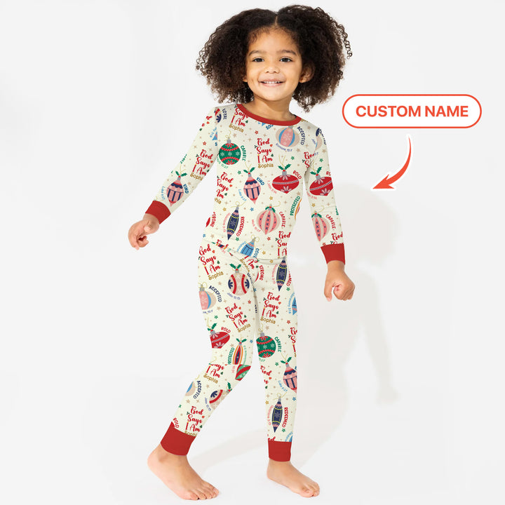 God Says I Am Joyful Christmas Two Piece Long Sleeve Pajama Set