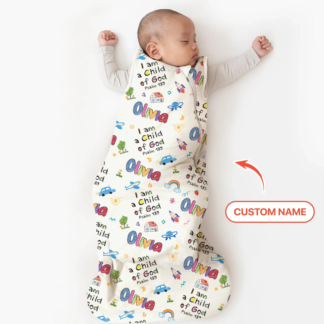 Custom Name "I am a Child of God" - Sleep Bag , Custom Name "I am a Child of God" - Sleep Bag - XS / 0.5 TOG