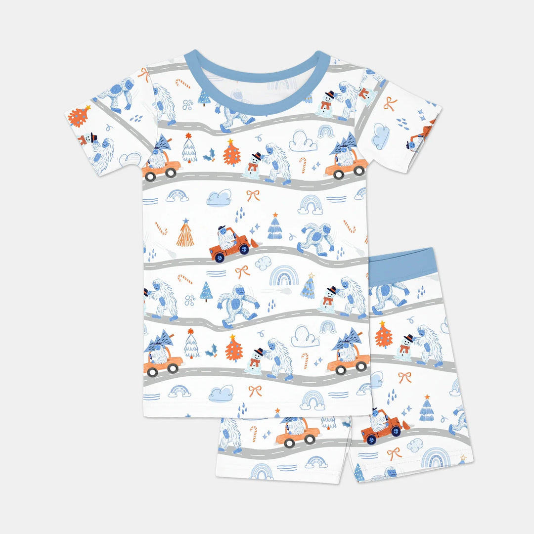 Zweiteiliges Pyjama-Set mit kurzen Ärmeln und Shorts im Sommer-Design