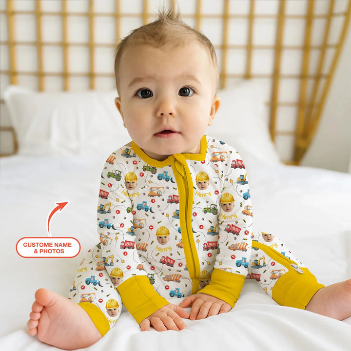 Gerippte Babykleidung mit individuellem Foto - Weich & Skizzenhaft