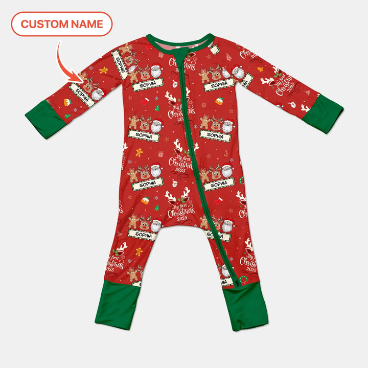 Custom Name "My Deer First's Christmas" For Girl - Convertible Zippy , Custom Name "My Deer First's Christmas" For Girl - Convertible Zippy - 0-3M
