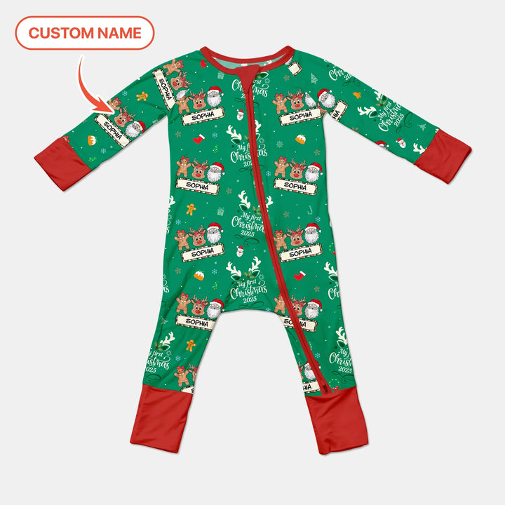 Custom Name "My Deer First's Christmas" For Girl - Convertible Zippy , Custom Name "My Deer First's Christmas" For Girl - Convertible Zippy - 0-3M