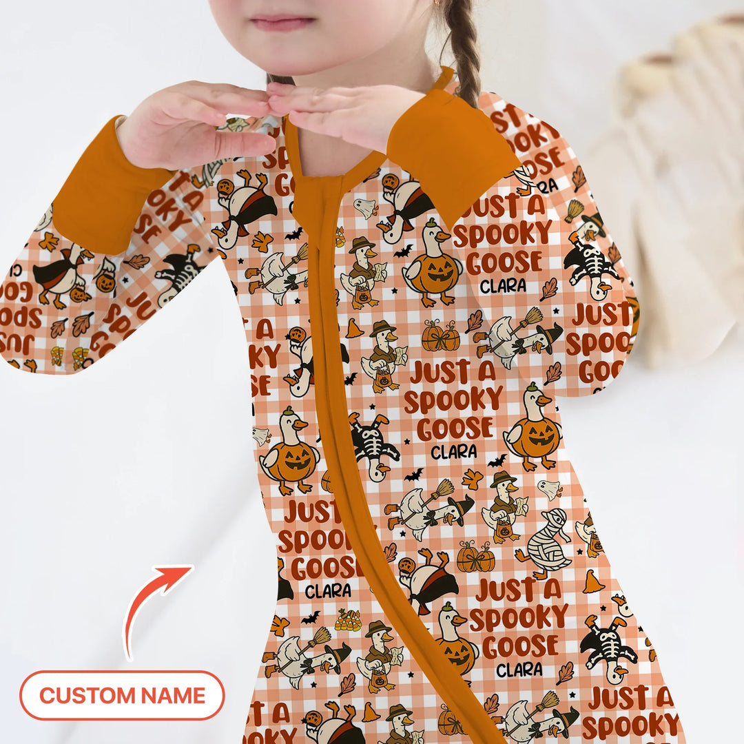Just A Spooky Goose Custom Name Girl Version Convertible Zippy , Just A Spooky Goose Custom Name Girl Version Convertible Zippy - 0-3M